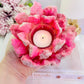 Gorgeous Large 719gram Bright Punk Pink (dyed) Quartz Candle Holder