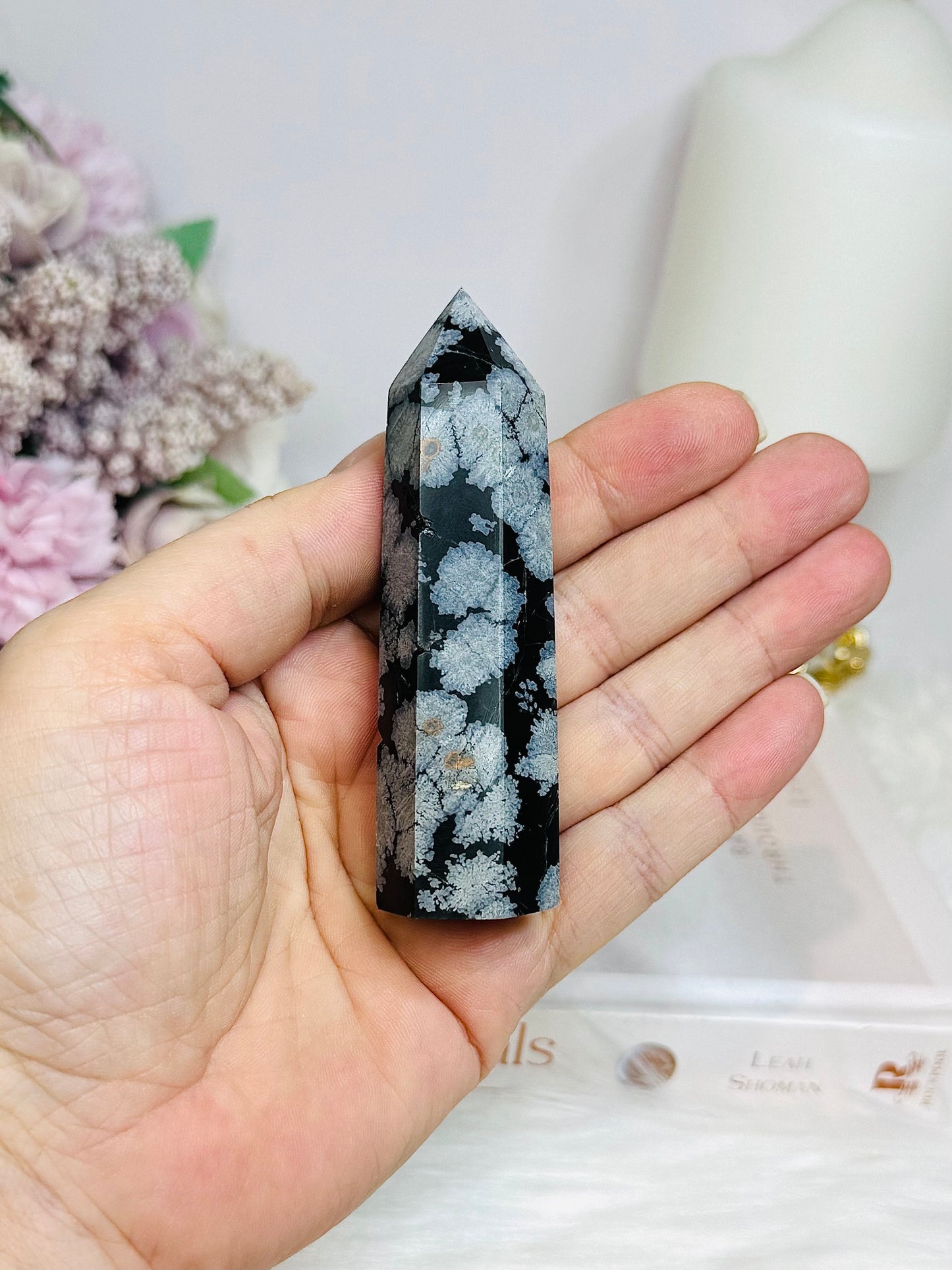 Snowflake Obsidian Tower 8.5cm