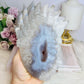 Large Druzy Agate Carved Indian Head On Stand 17cm