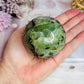 Large Prehnite with Epidote Sphere on Stand 412g (Sphere has an imperfection)