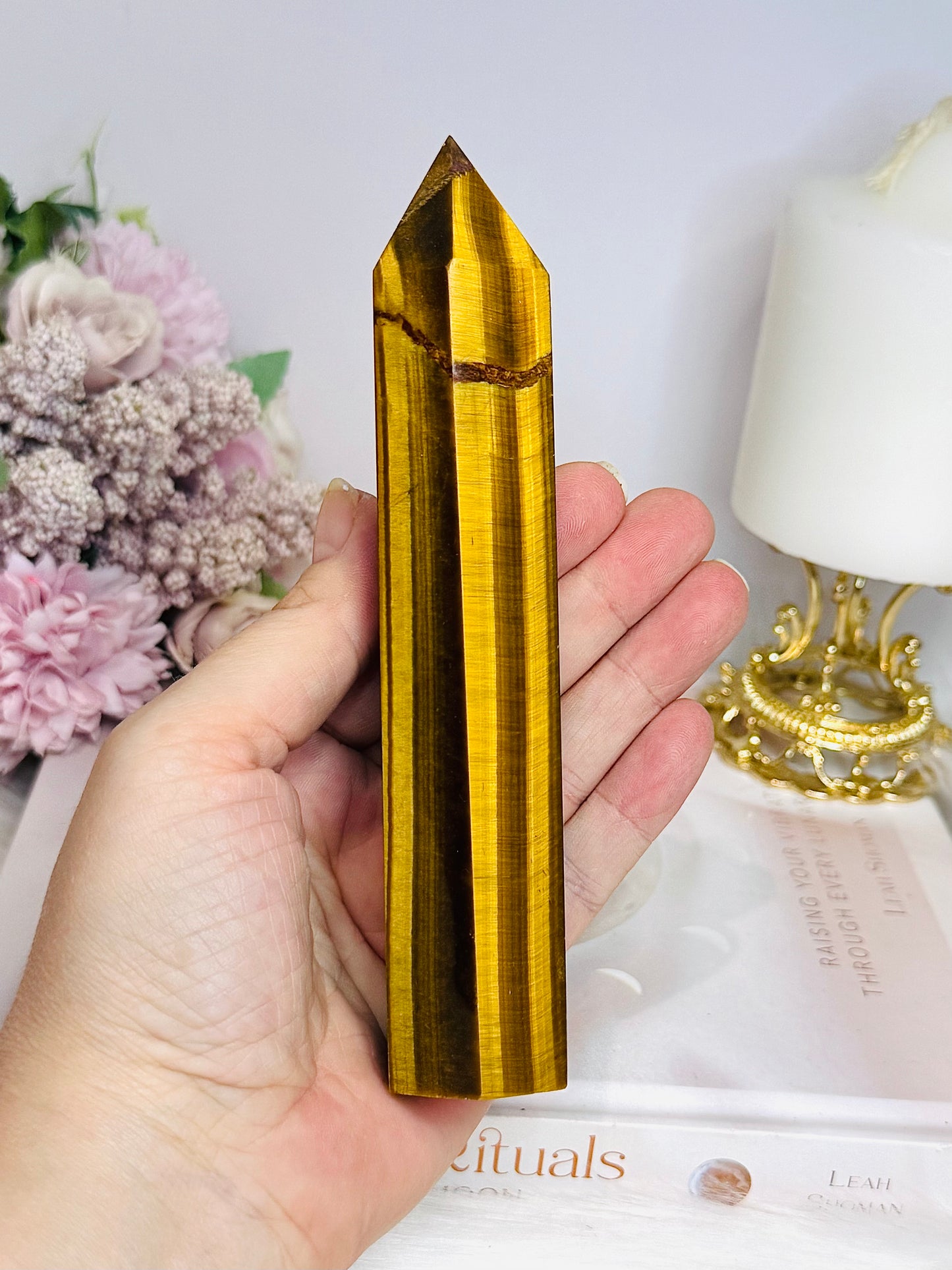 Large Tigers Eye Tower 15.5cm