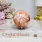 High Grade Flower Carnelian Sphere on Stand 204g