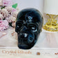 Huge Black Agate Carved Skull 11.5cm 1.24KG