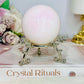 Natural Pink Mangano Calcite (UV Reactive) Sphere on Stand 291g