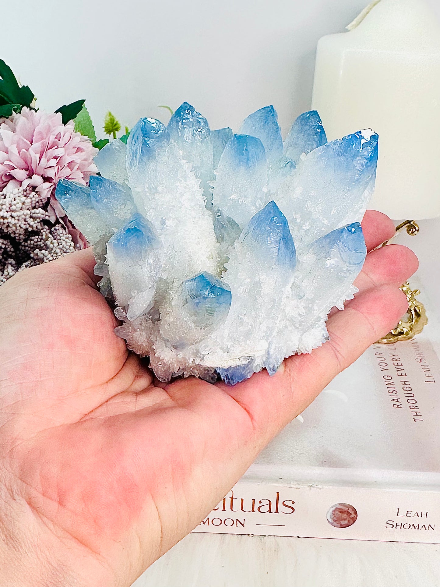 Wow!! Stunning Blue Phantom Quartz Cluster (Lab Created)