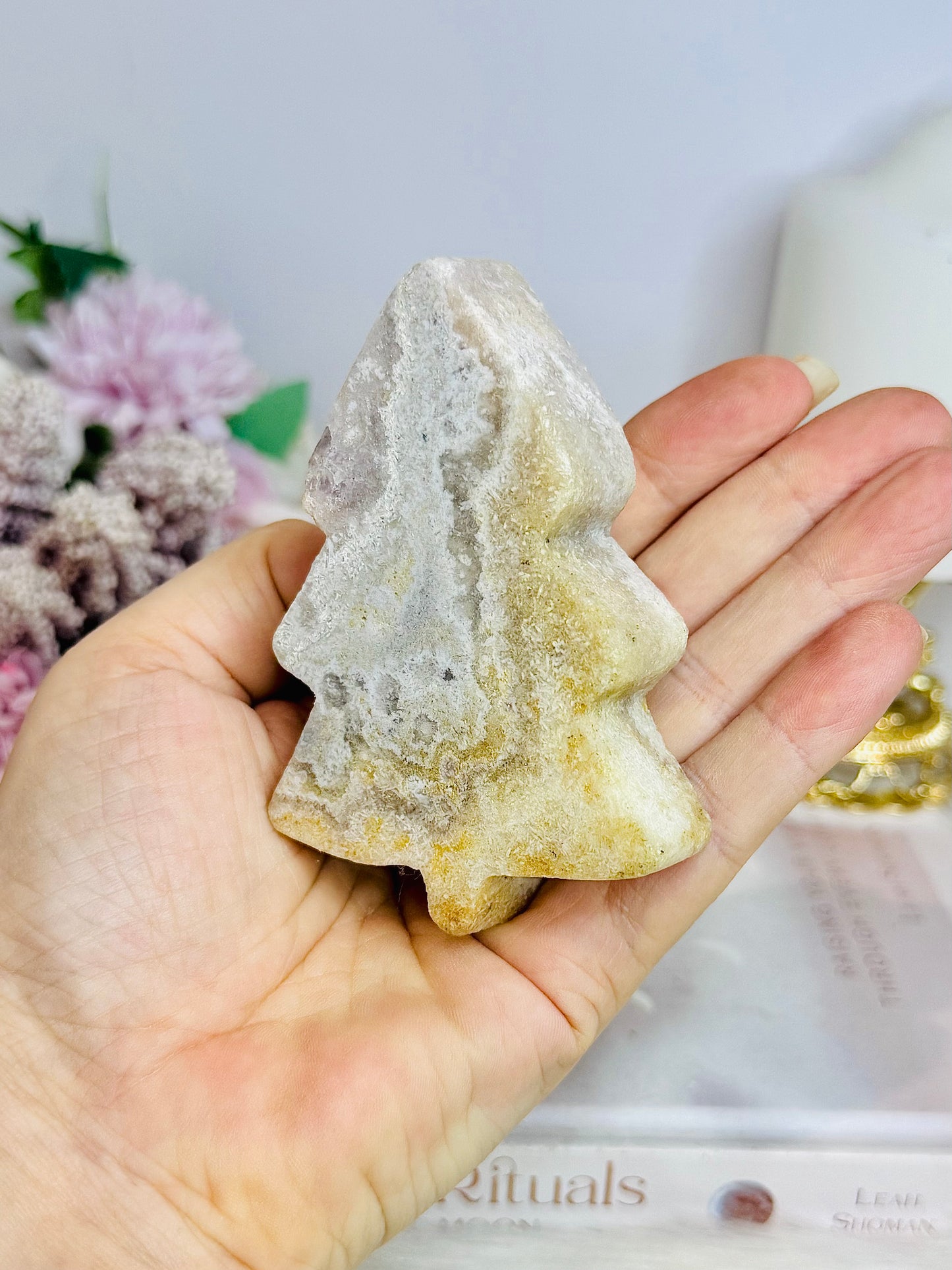 Pink Amethyst Chunky Christmas Tree 9cm On Stand