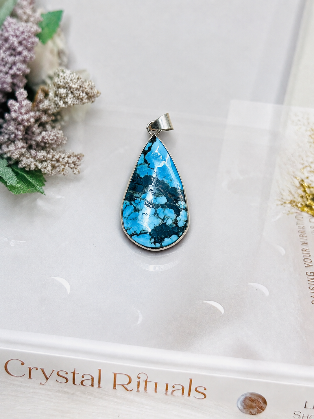 Sterling Silver 925 Navajo Turquoise Pendant In Gift Bag