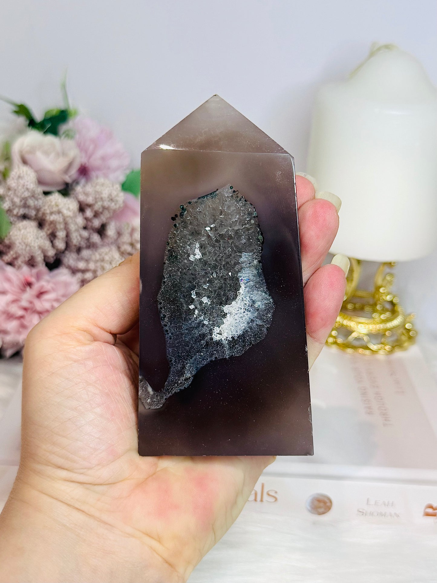 Druzy Agate Tower 11cm