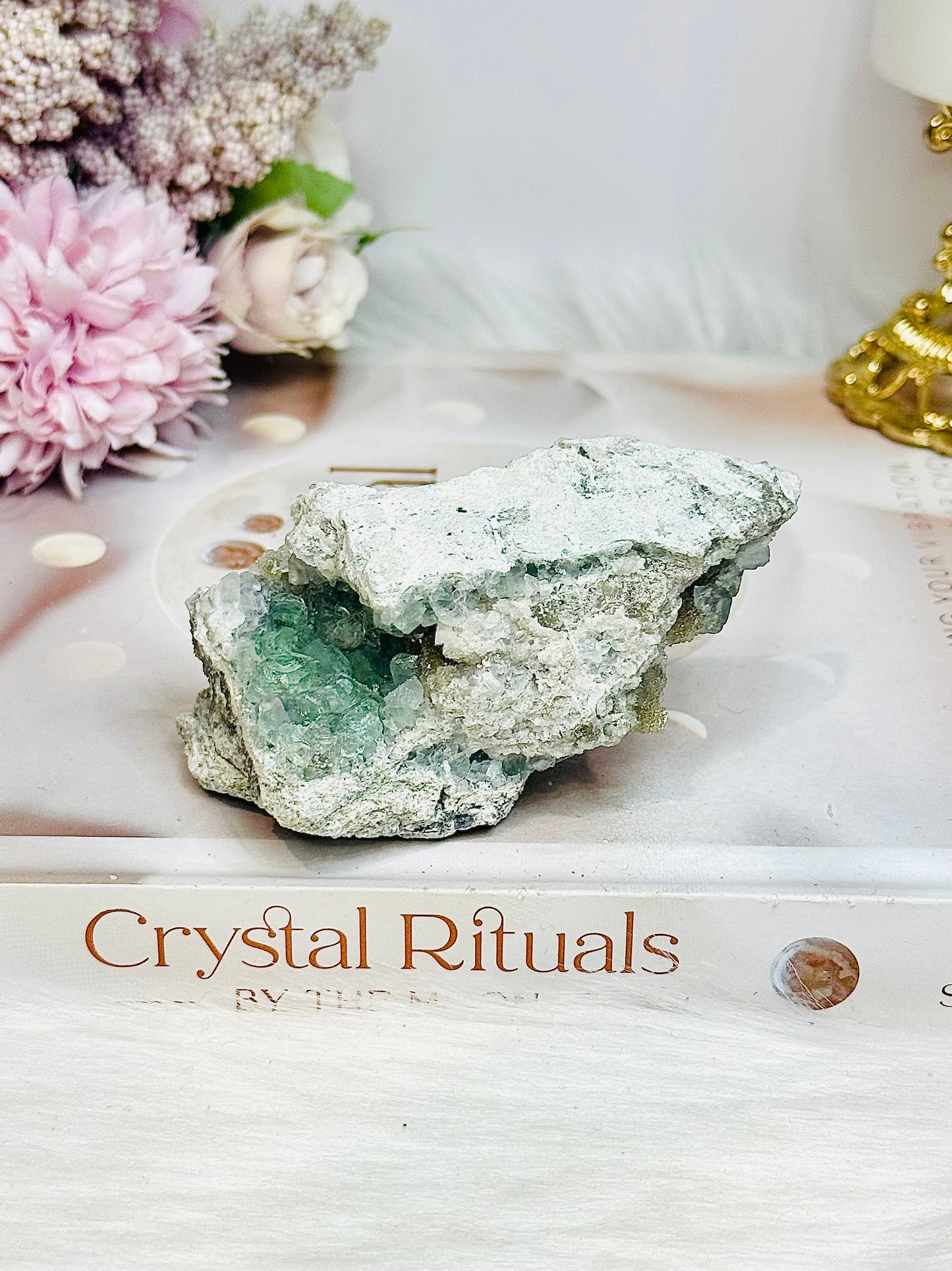 Cubed Blue Fluorite on Matrix 144g