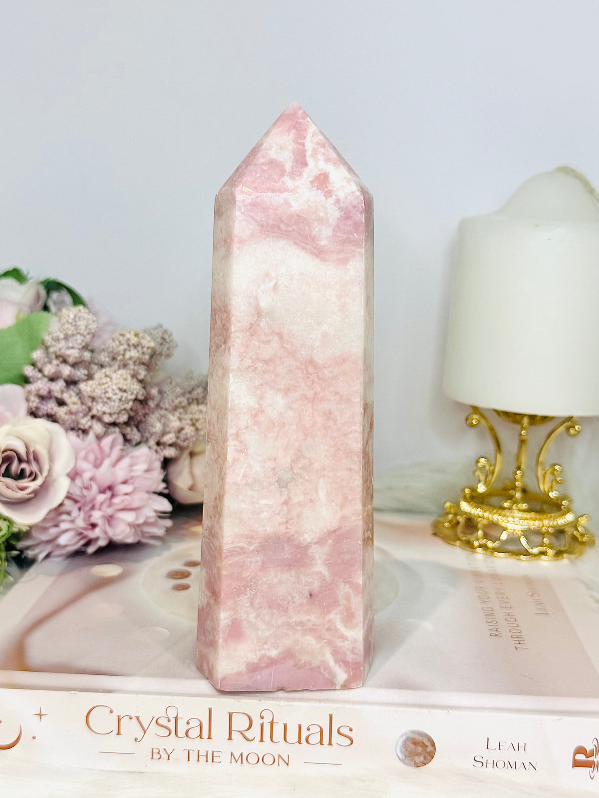 Large Pink Opal Tower 16.5cm