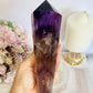 Wow!!! High Grade Large Amethyst Dragon Tooth Phantom Wand With Stunning Rainbows 18cm