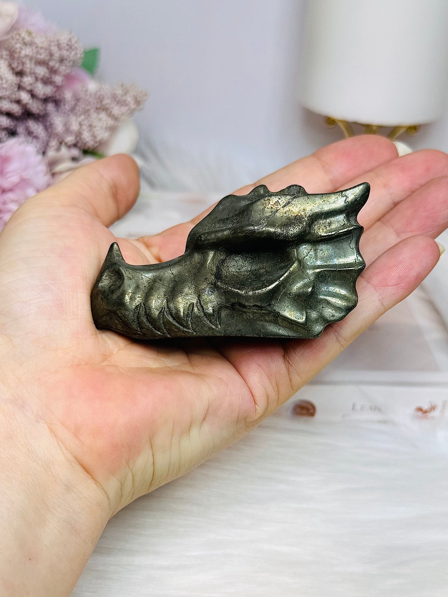 Pyrite Carved Dragon 7.5cm 210g