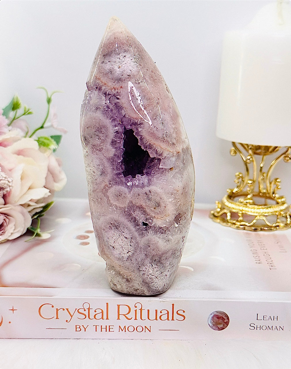 ⚜️ SALE ⚜️ Elegant Large 15cm 686gram Druzy Pink Amethyst Freeform From Brazil