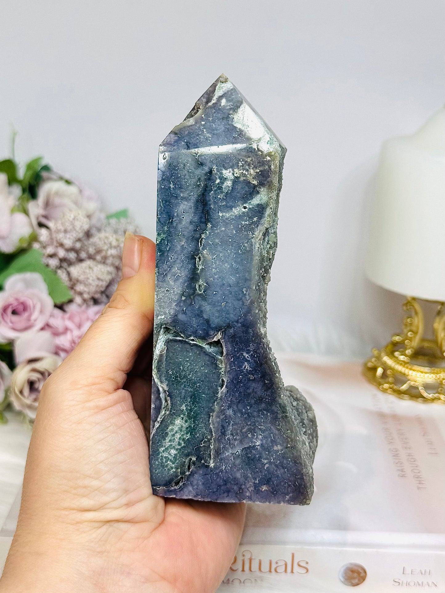 Large Grape Agate Tower 14cm 441g