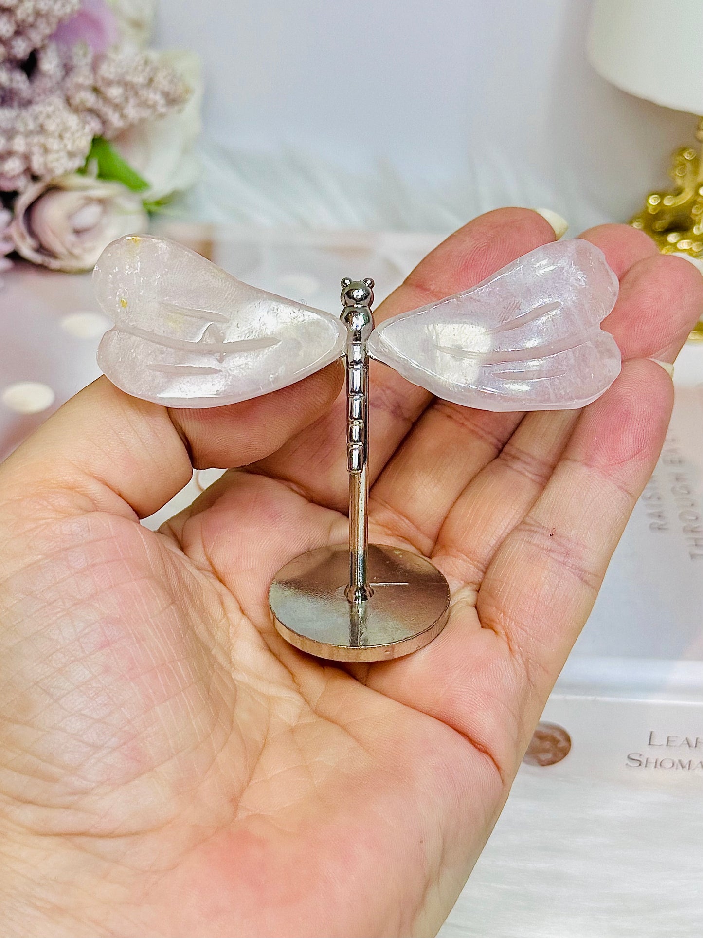 Rose Quartz Dragonfly 6.5cm
