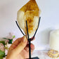 Incredible Large Citrine Freeform Full Of Rainbows On Custom Stand (Heat Treated)