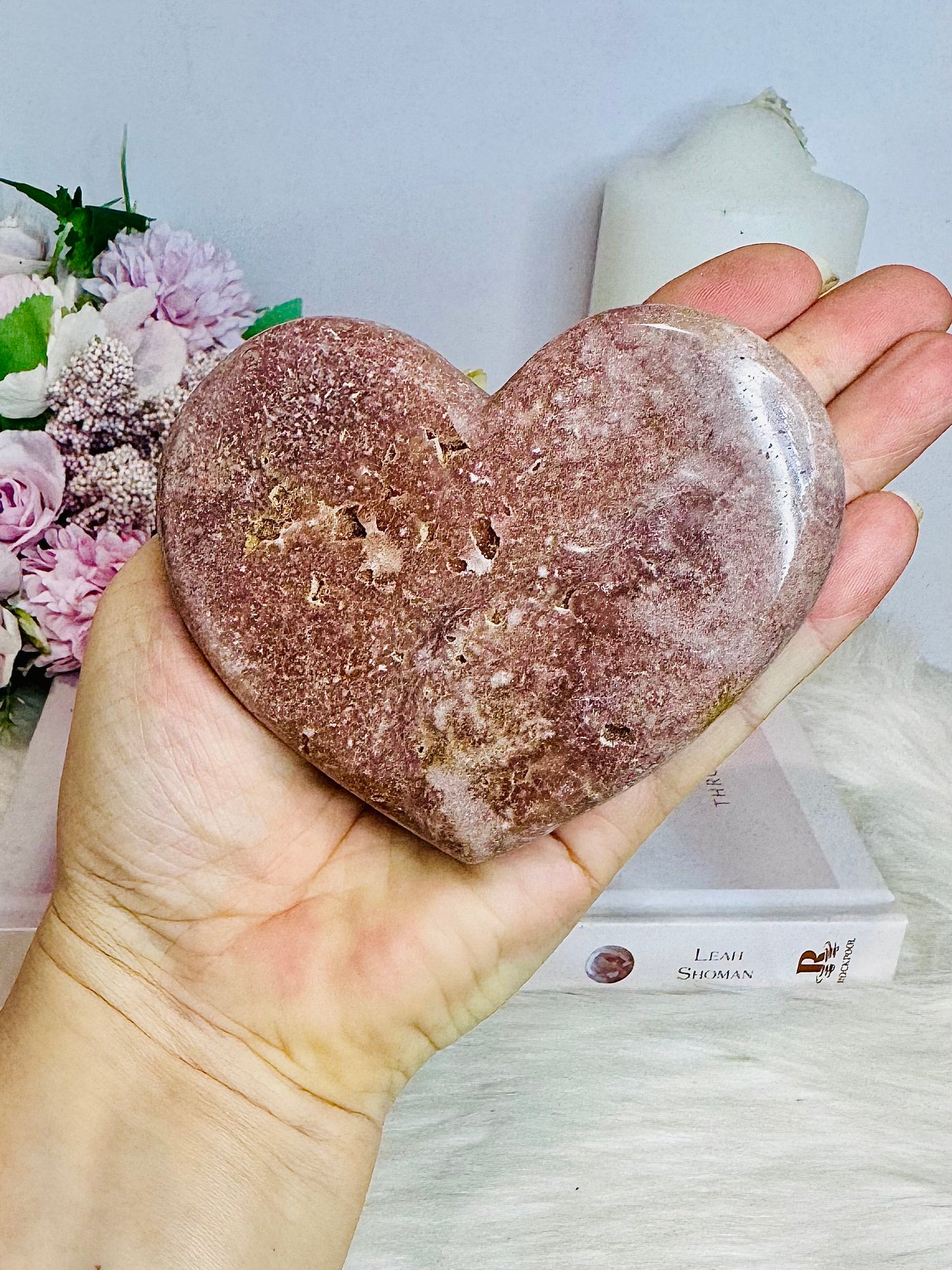 Large Pink Amethyst Chunky Heart 10cm 315g On Stand