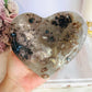 Magnificent 15cm Wide Amethyst Cluster Carved Heart On Custom Stand