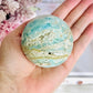 Beautiful Natural Blue Caribbean Calcite Sphere On Stand 304grams