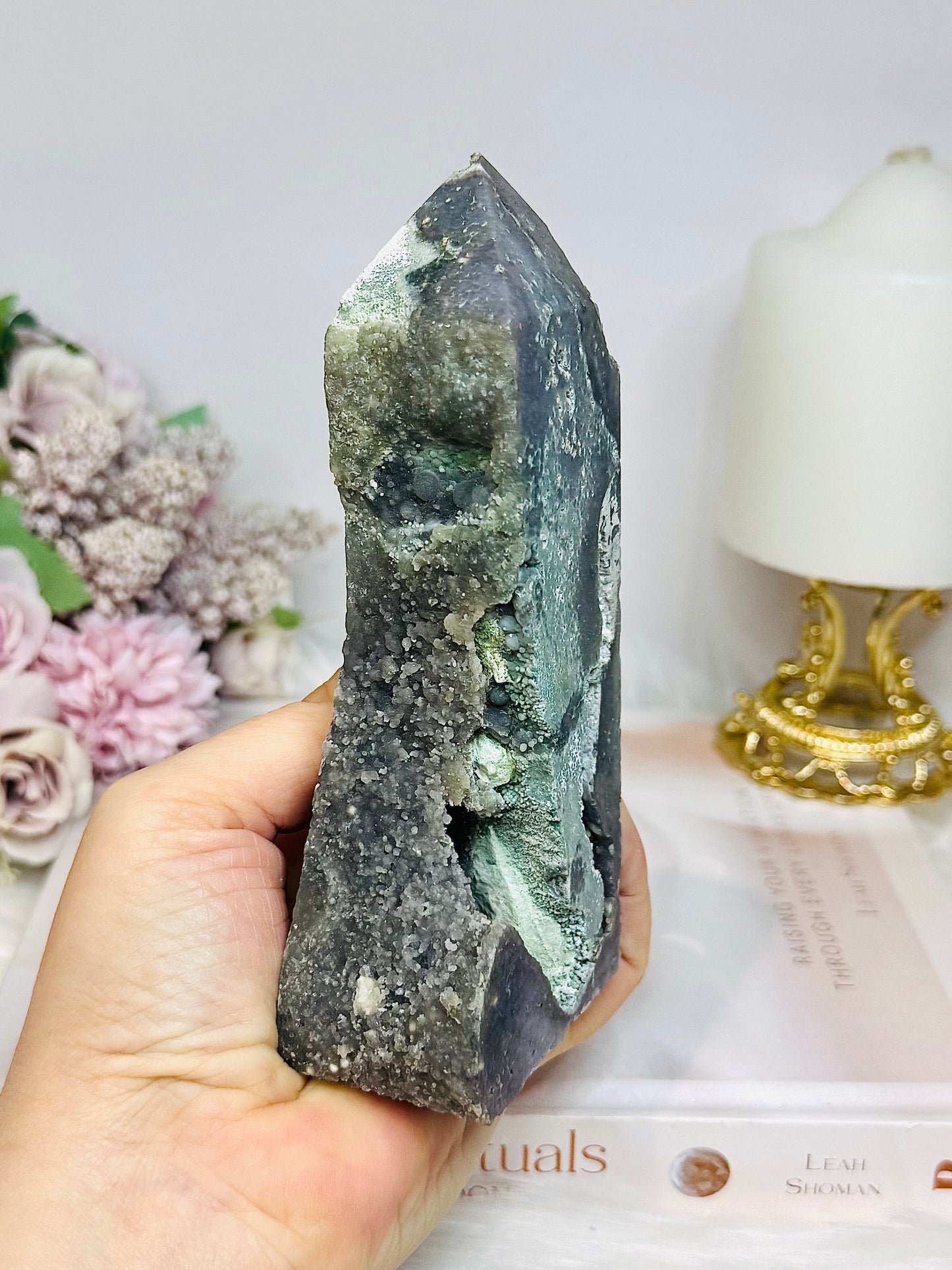 Large Grape Agate Tower 14cm 441g