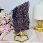Large Natural Amethyst Cluster Slab On Stand 16.5cm