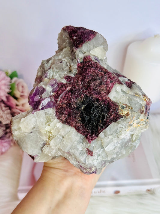 Phenomenal Huge 1.84KG Natural Pink Tourmaline & Lepidolite In Matrix Magical Specimen