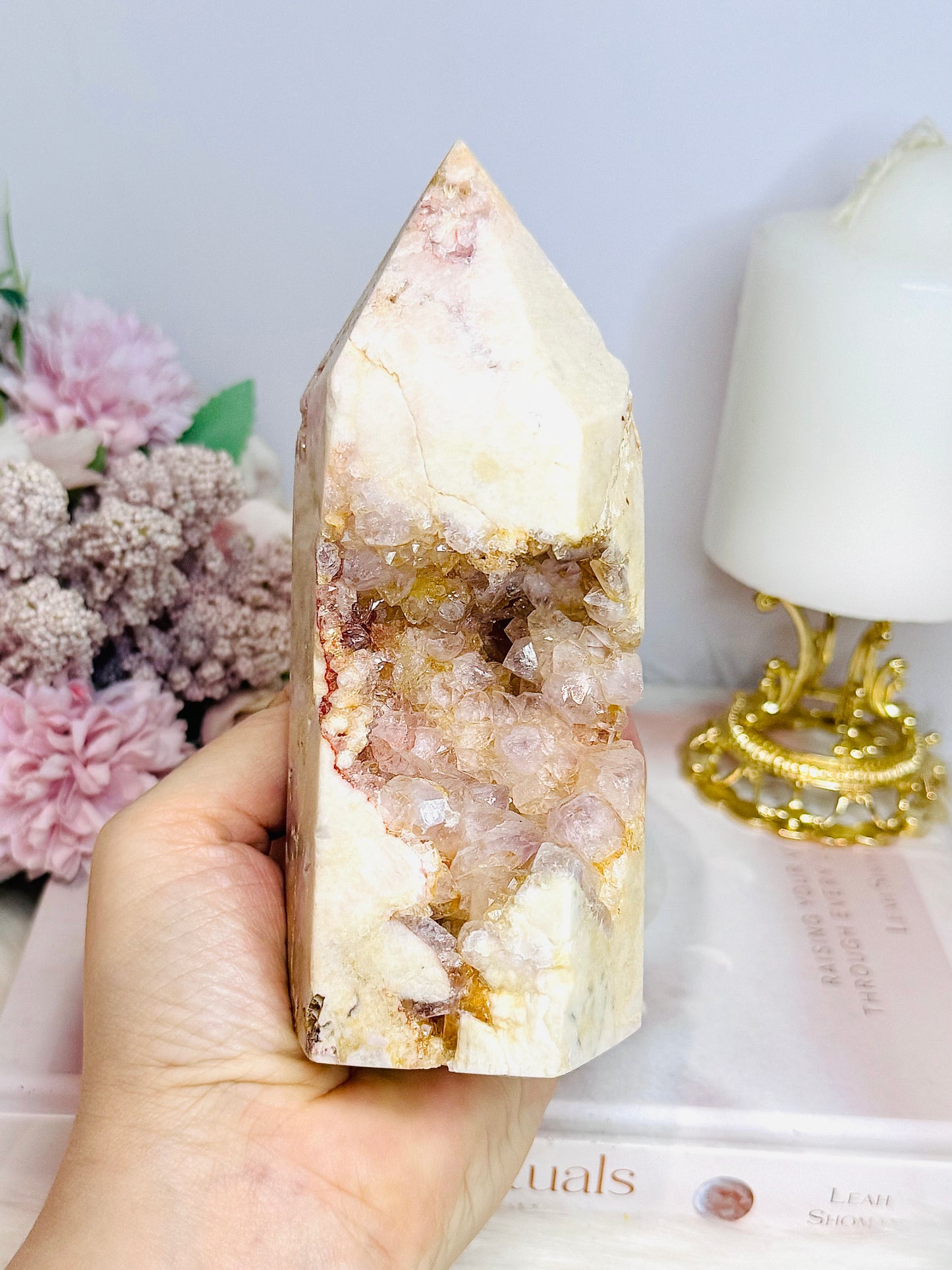 Large Druzy Pink Amethyst Tower 639g