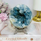 Large Blue Celestite Cluster on Stand 758g