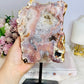 Large Druzy Pink Amethyst Chunky Slab on Stand 23cm 1.3KG