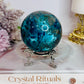 Absolutely Incredible High Grade Chrysocolla Sphere on Stand 339grams