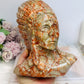 Large Red Vein Jasper Carved American Indian Chief 17cm 1.65KG