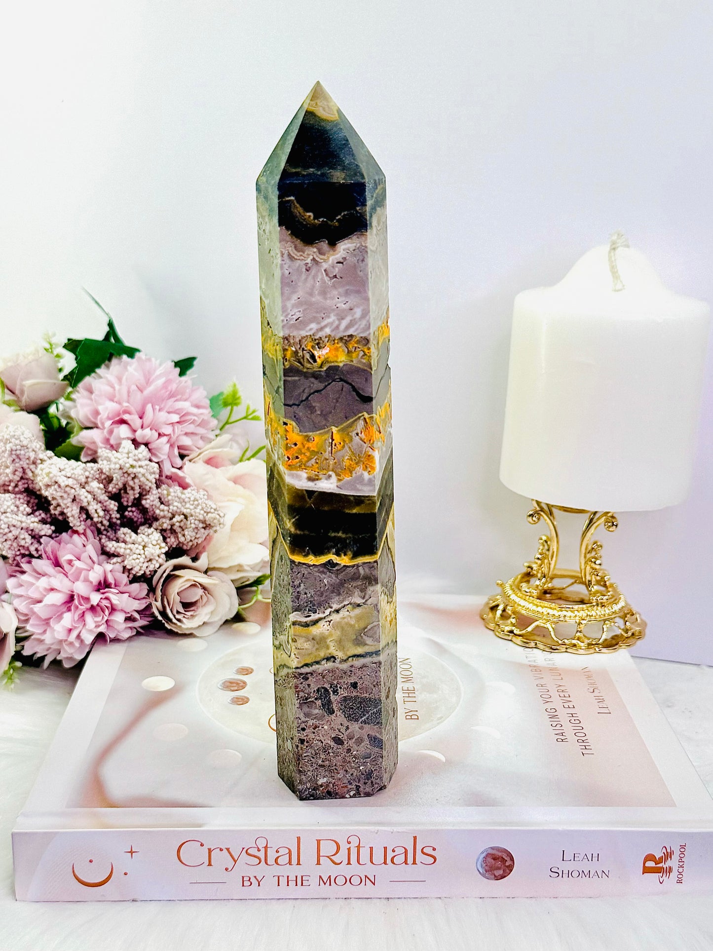 Strength & Courage ~ Stunning Large 21.5cm Bumblebee Jasper Tower