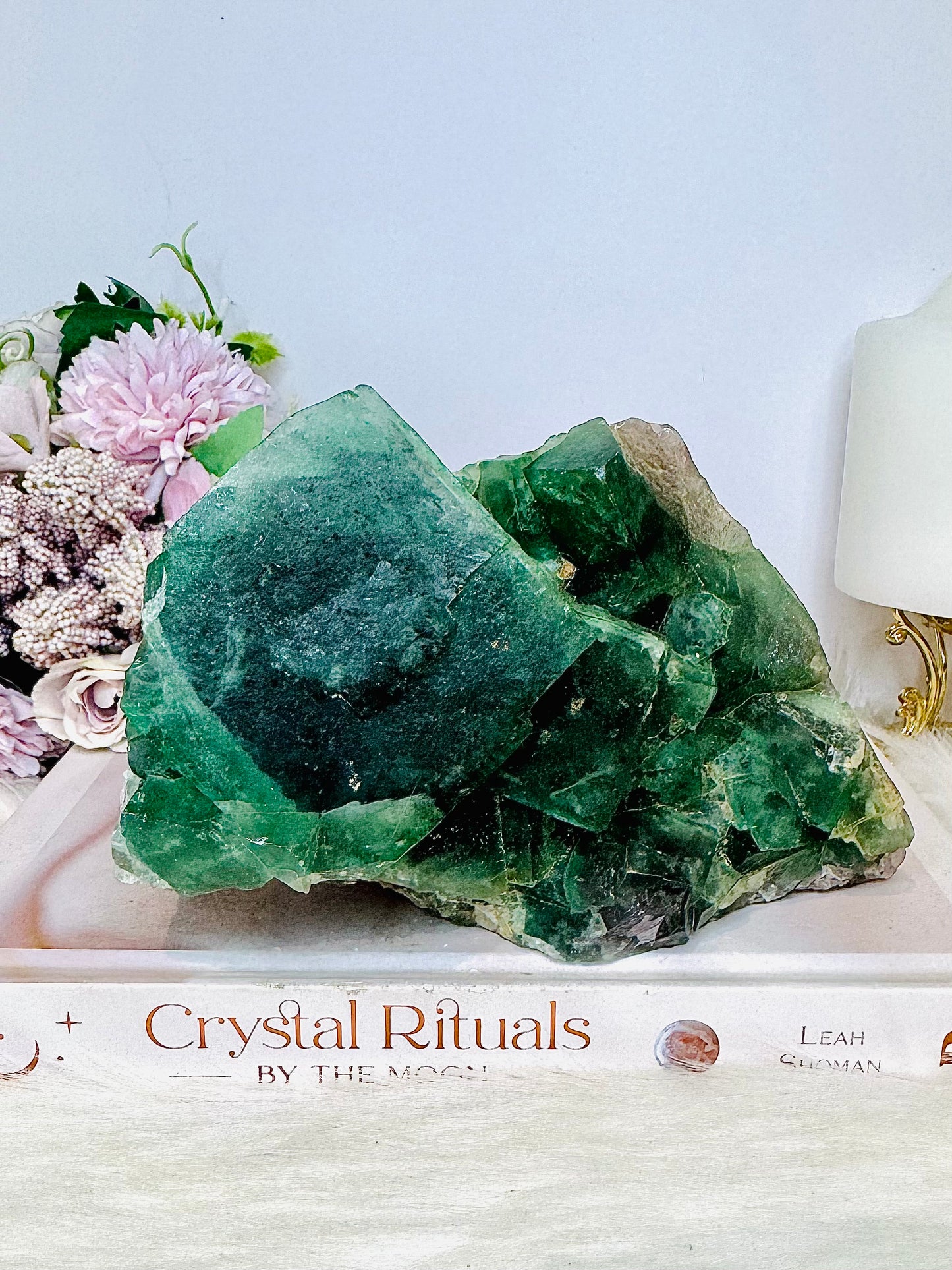 Huge Natural Green Cubed Fluorite Specimen 16cm 1.26KG