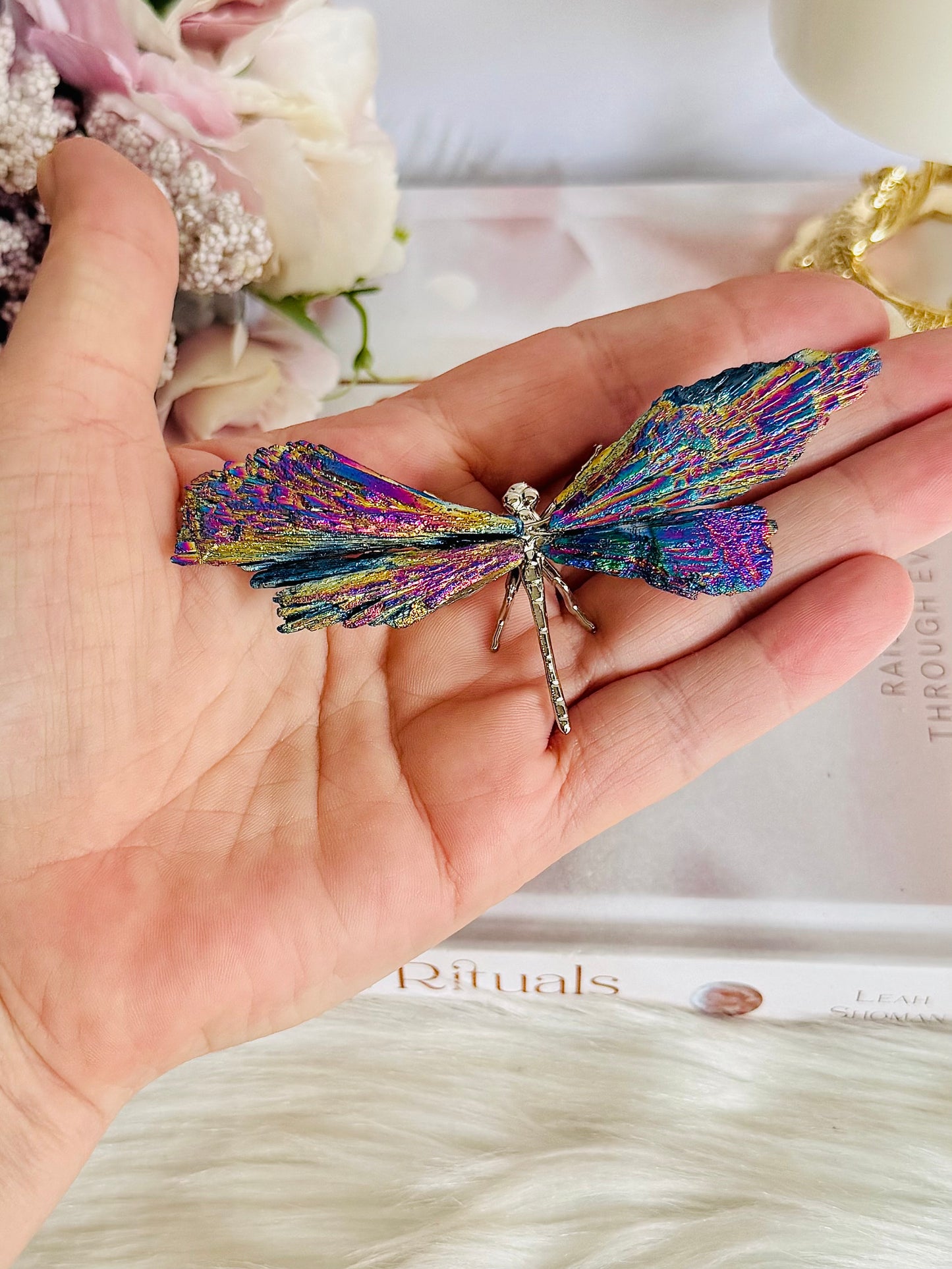 Beautiful Aura Kyanite Colourful Dragonfly 10cm