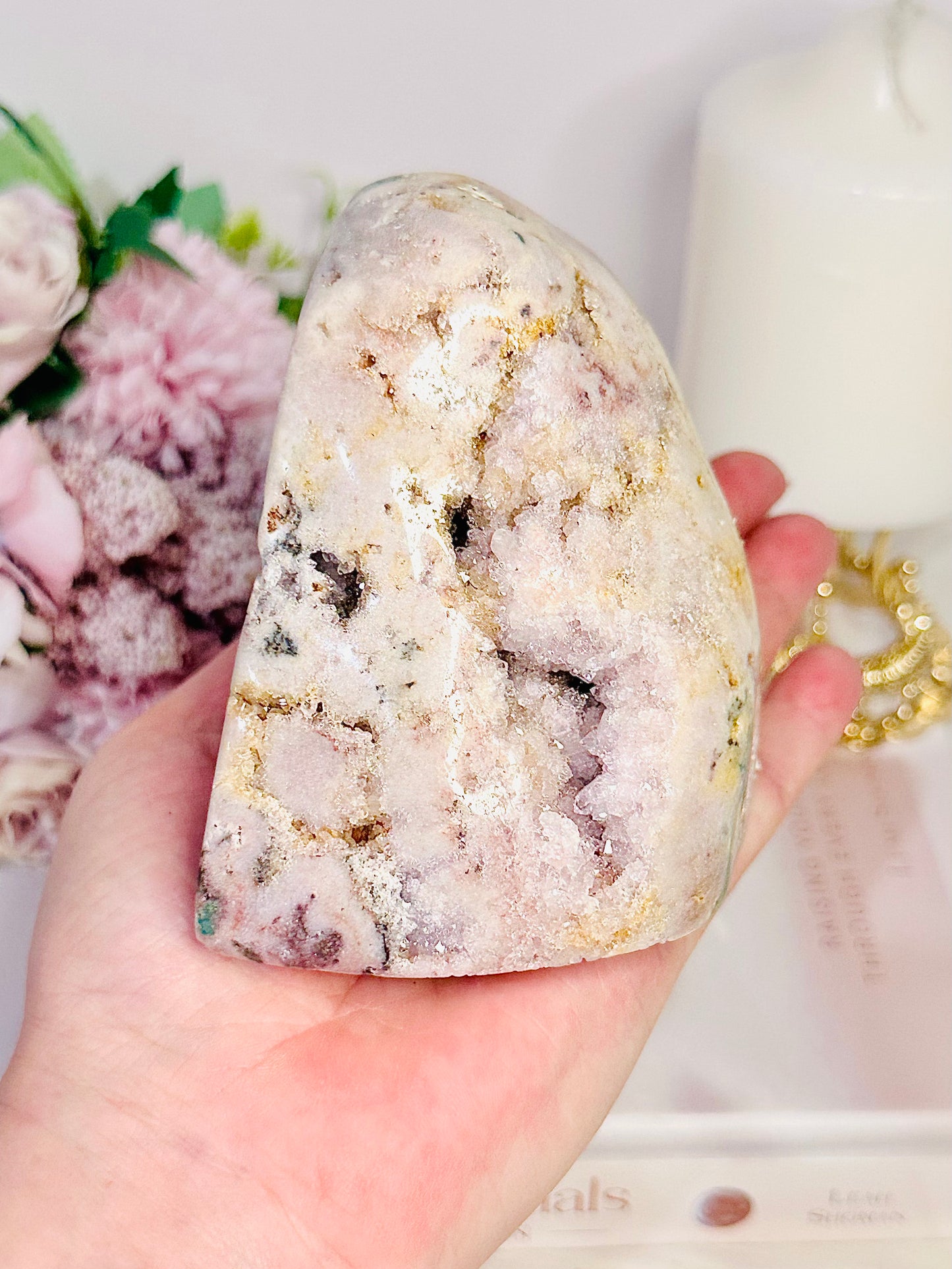 Stunning Large 679gram Natural Pink Amethyst Chunky Druzy Freeform From Brazil