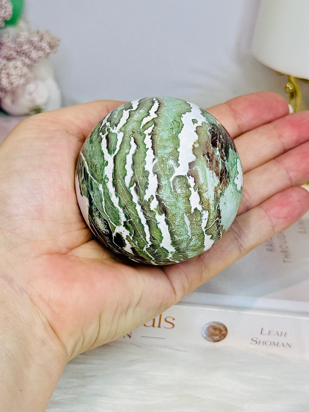 Unicorn Jasper Sphere on Stand 298g