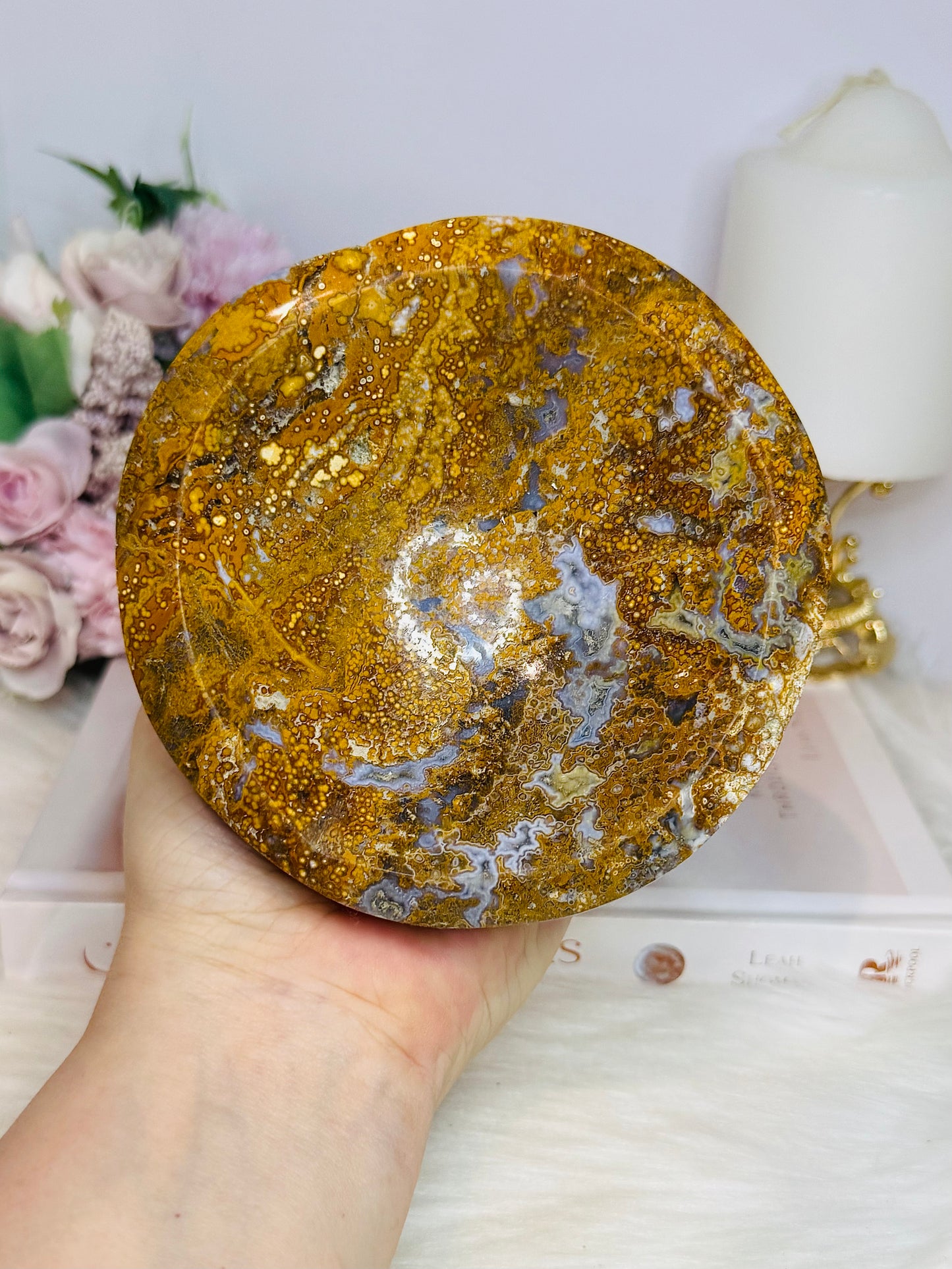 Large Orbicular Ocean Jasper Chunky Bowl 11.5cm 986g