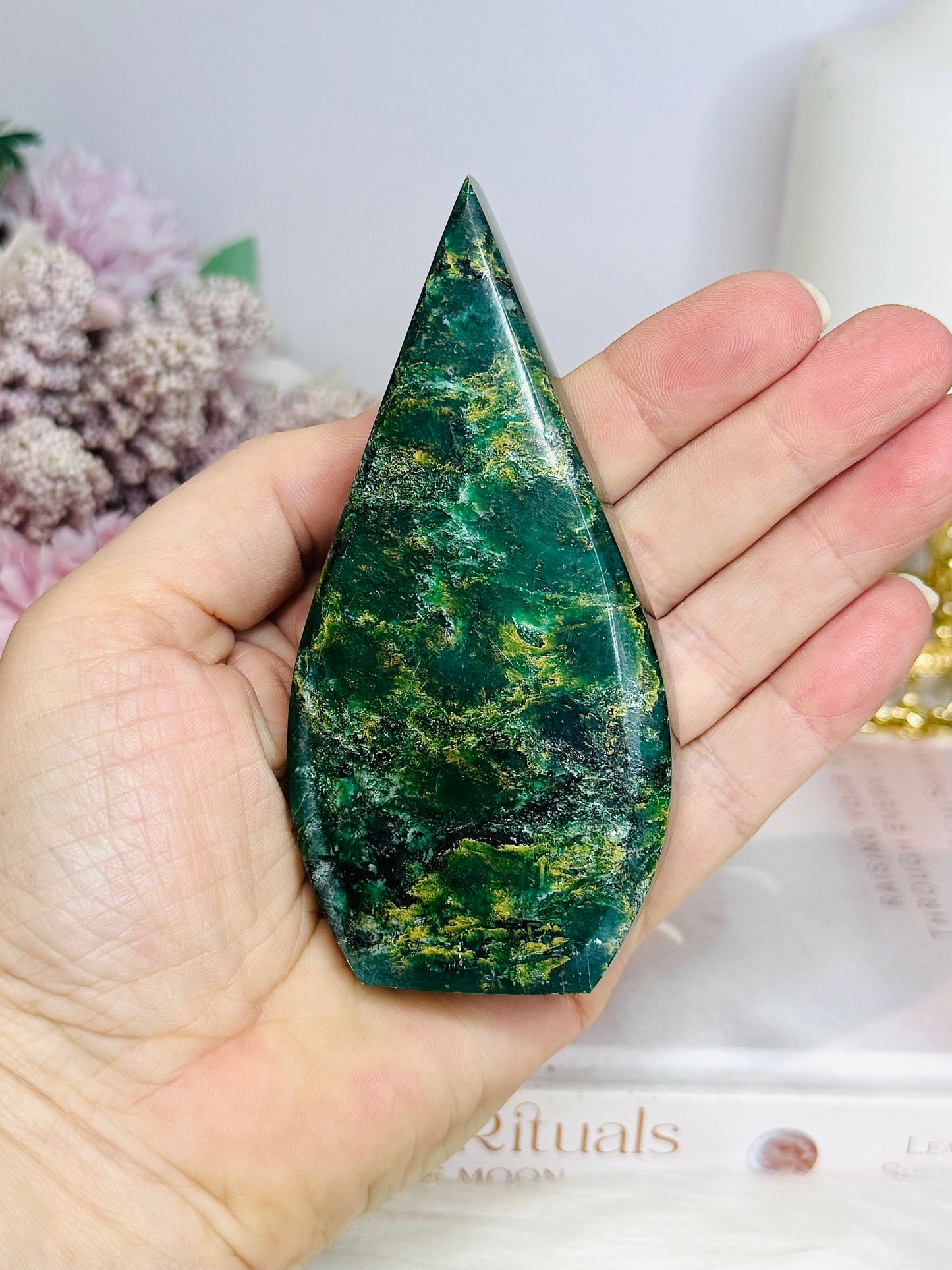 Emerald Jasper Flame | Freeform 11cm