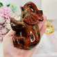 Large Chunky Red Obsidians Carved Elephant 507grams