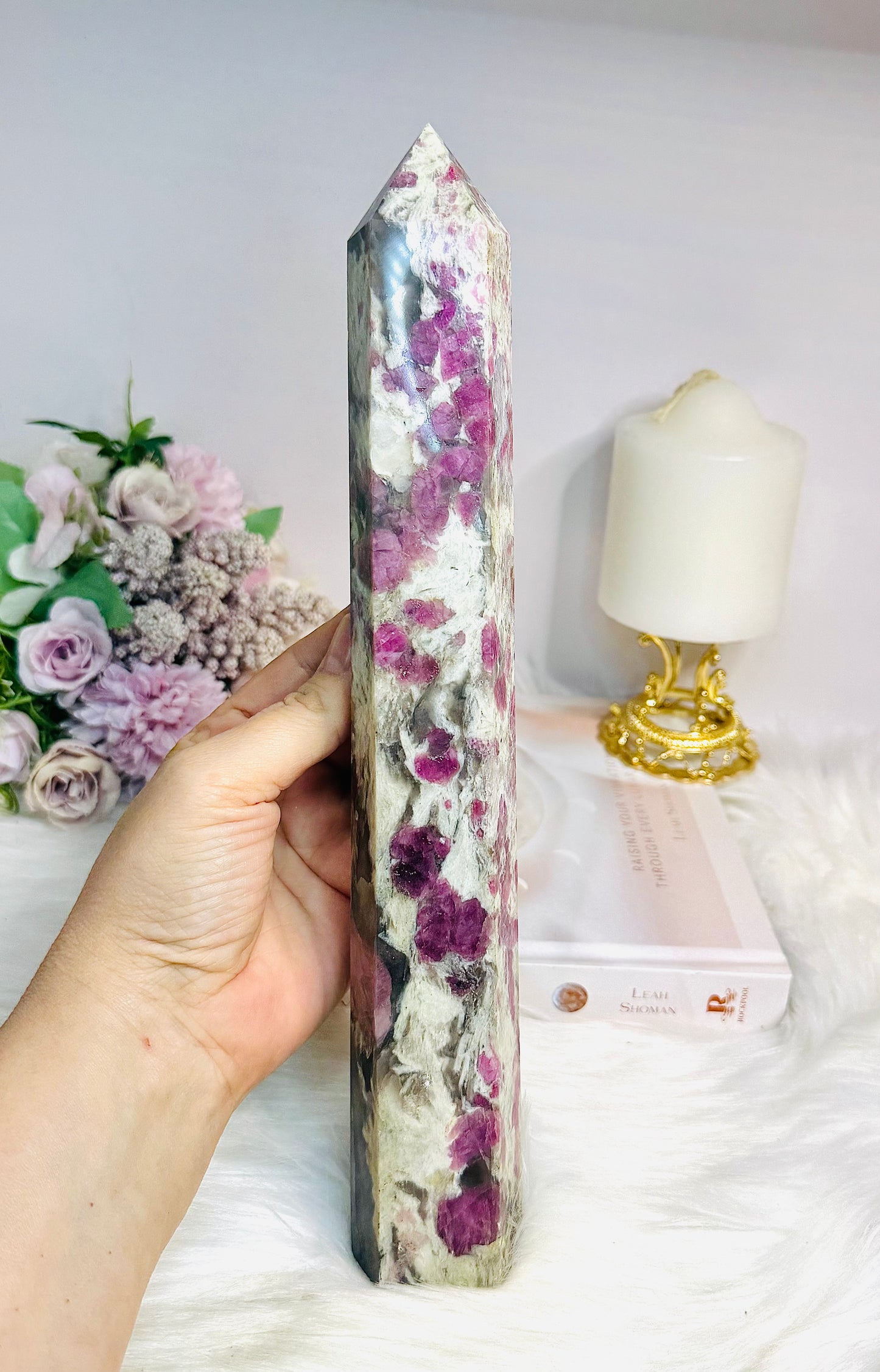 Large Pink Tourmaline Tower 29cm 1.075KG