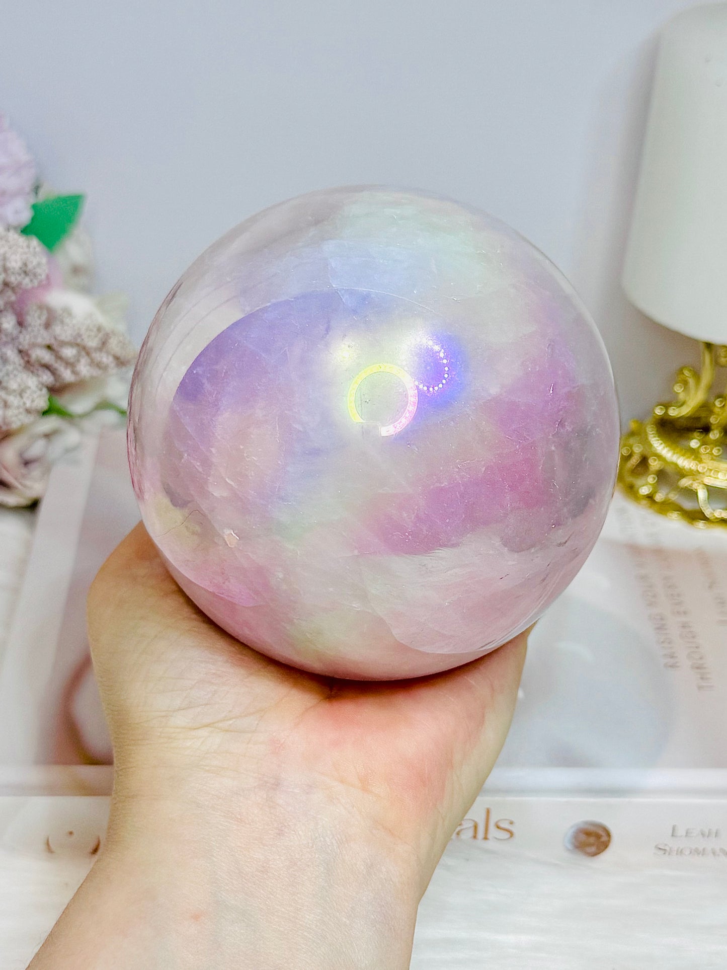 Angel Aura Rose Quartz Sphere 1.2Kg