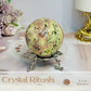 Plum Blossom Jasper Sphere on Stand 269g