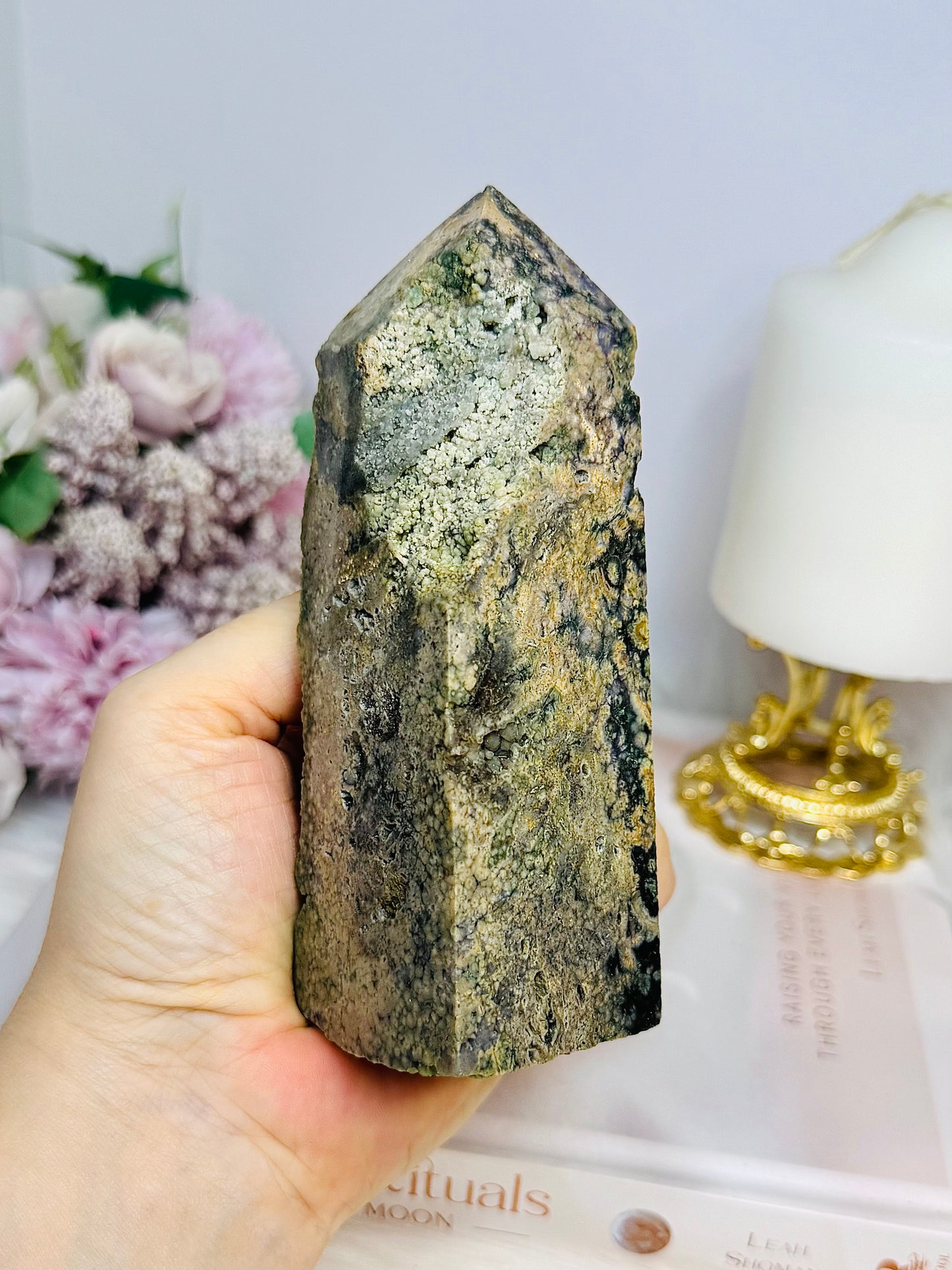 Large Natural Grape Agate | Chalcedony Tower 13.5cm 391g