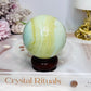 Blue Calcite Sphere On Stand 319g
