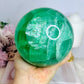Huge High Grade Green Fluorite Sphere with Rainbows on Stand 2.4KG