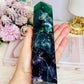 Large Rainbow Fluorite Tower Full of Rainbows 1.02KG 22cm