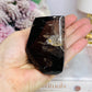 High Grade Smokey Quartz Polished Freeform With Rainbows On Stand 375g