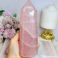 Large Rose Quartz Chunky Tower 711g 17cm ~ Discounted as slight chip on tip