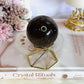 Supports Anxiety & Depression ~ Smokey Quartz Sphere on Gold Stand 10cm