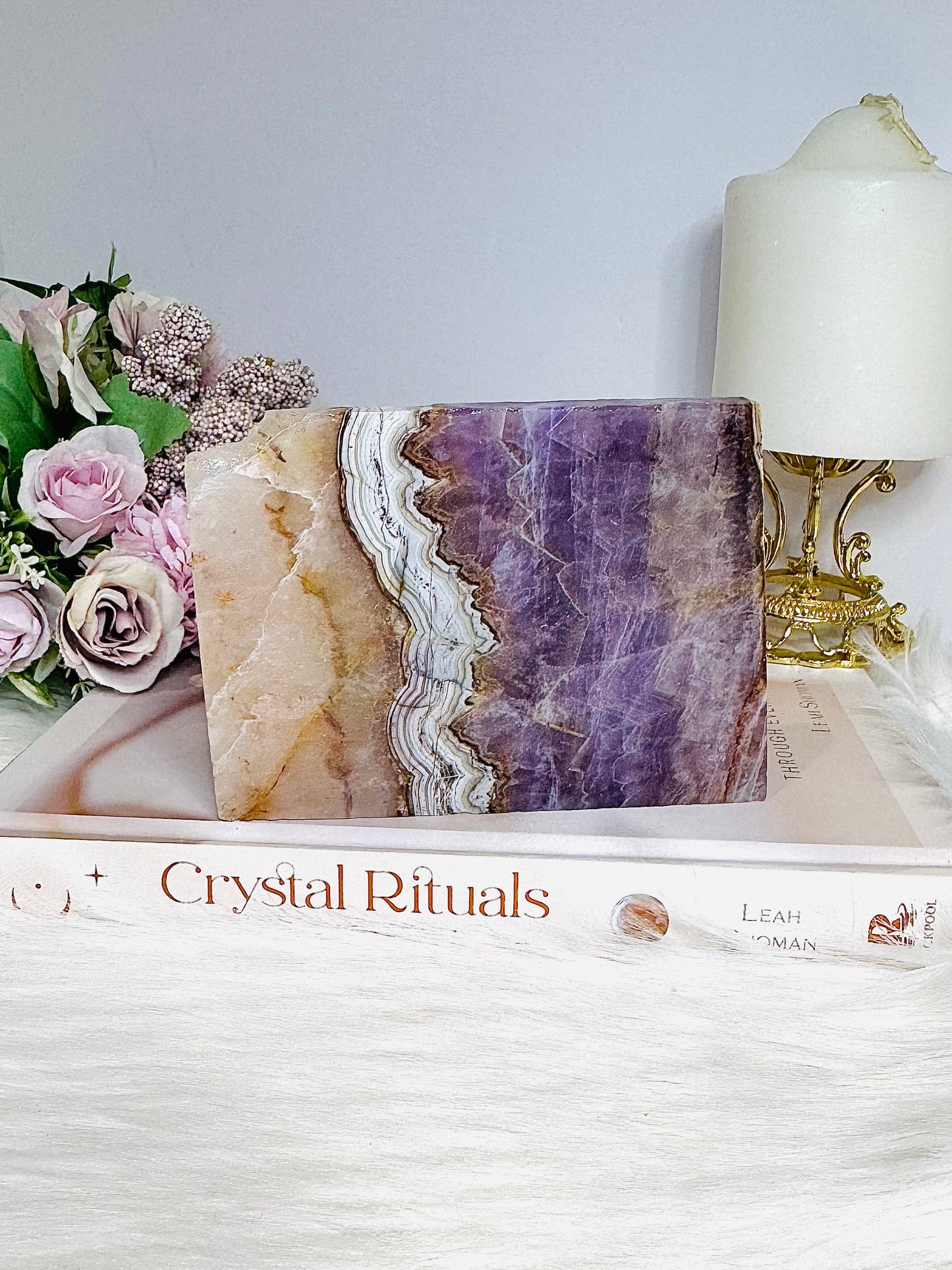 Natural Crazy Lace Amethyst Slab 11.5cm